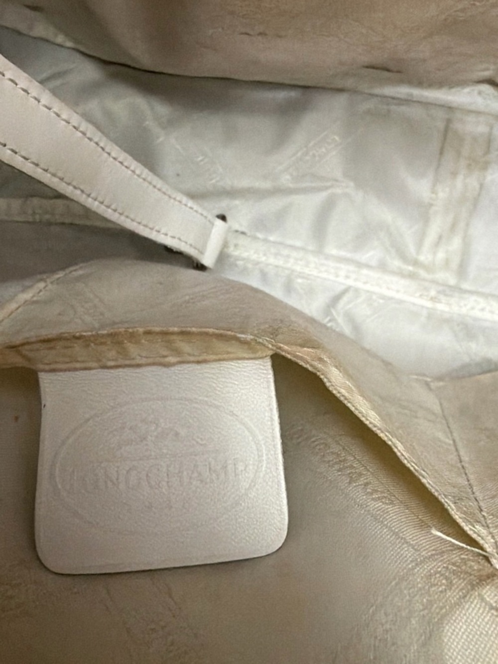 Longchamp Off-White Leather Shoulder Bag - Picture 8 of 8